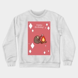 "Happy Birthday" Campfire Sloth Crewneck Sweatshirt